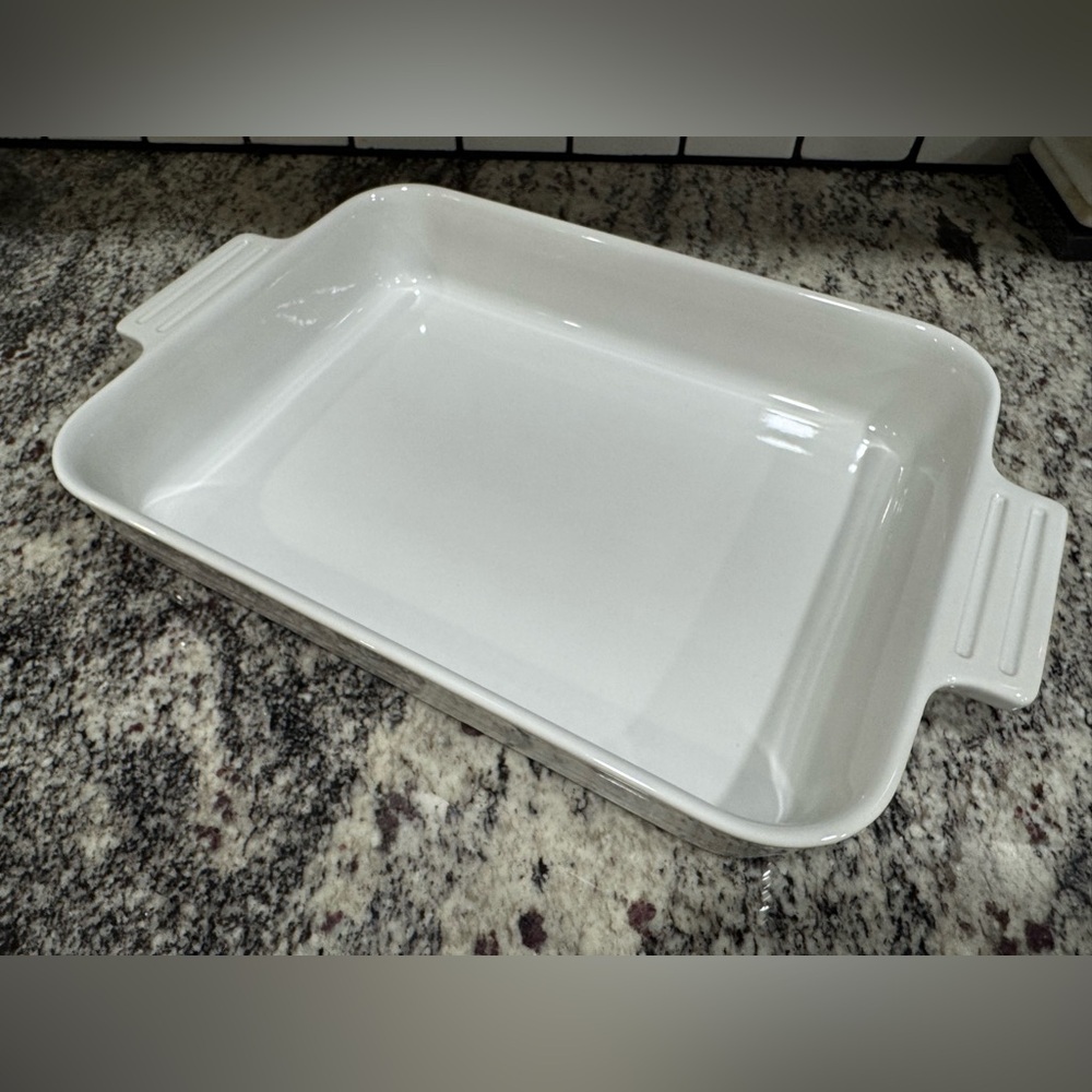 NEW Le Creuset whiteRectangular Baking Casserole Dish 4 qt 32 Cm 10”x15”x3”